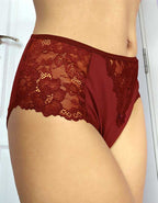 Памучна бикина с висока талия, Aurora, бордо, 161