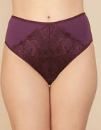 Памучна бикина с висока талия, Neda, патладжан, 165