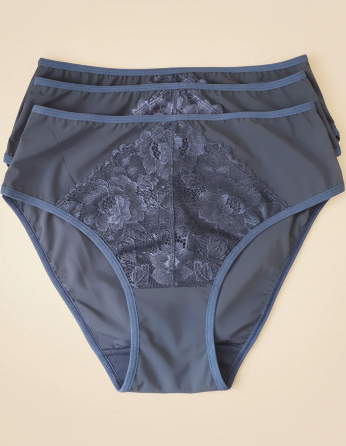 Памучна бикина с висока талия, Neda, тъмно син , 165