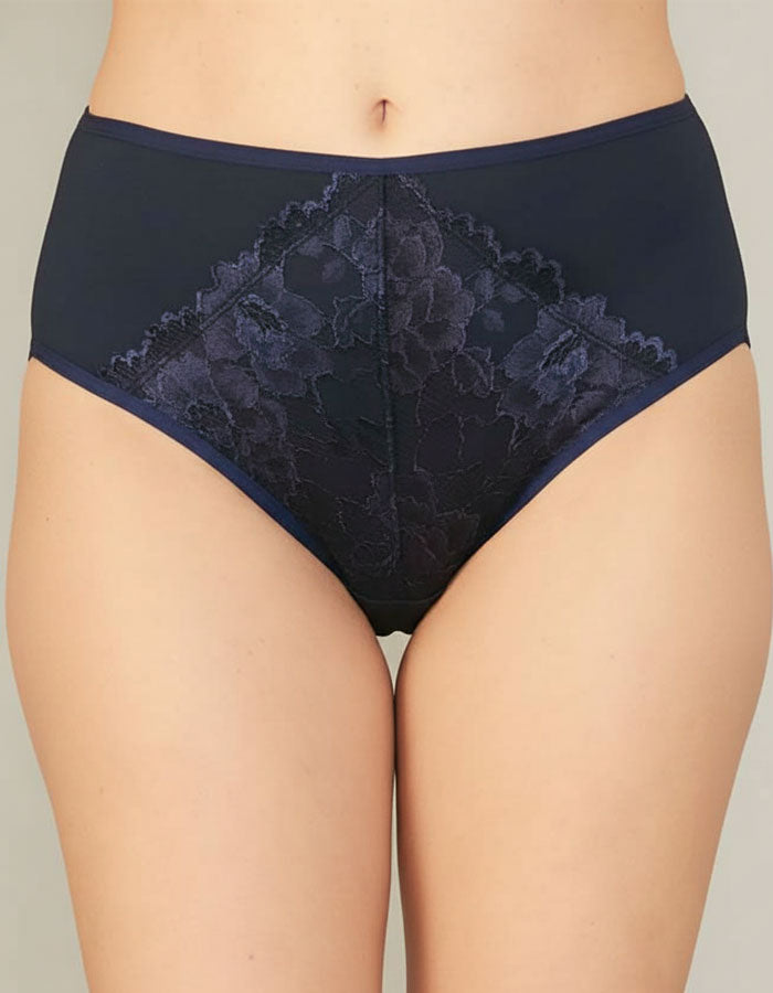 Памучна бикина с висока талия, Neda, тъмно син , 165