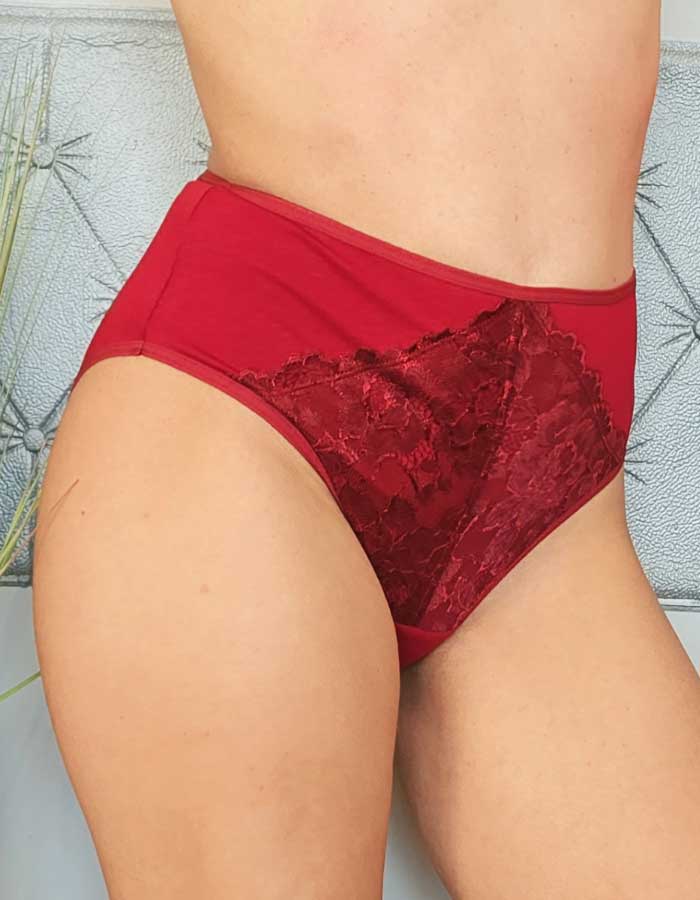 Памучна бикина с висока талия, Neda, бордо, 165