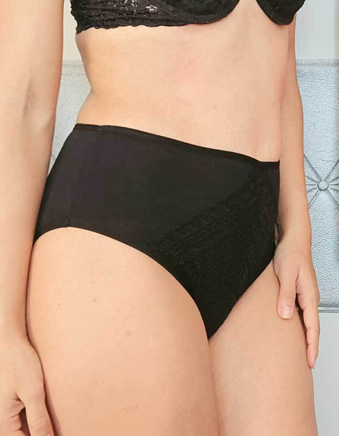 Памучна бикина с висока талия, Neda, черен , 165