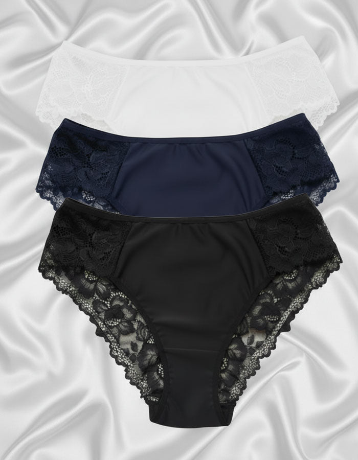 Преживейте изискаността и комфорта с нашата луксозна дамска бикина, представяща съчетание от изящество и качество. Изработена с внимание към всеки детайл, бикината предлага средна дълбочина и е изключително удобна благодарение на използваната микрофибър и дантела.

Задната част на бикината е изключително изчистена, като добавеният силикон на дантелата отзад придава изискан завършек и предотвратява неприятно събиране. Отличаваща се с перфектно покритие на задната част, бикината предоставя изключително усещан