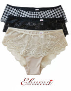 Сет от 3 броя луксозни бикини от дантела и микрофибър, Precious, микс, 195