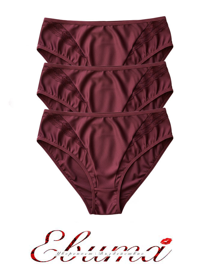 Сет 3 броя луксозни бикини, Neda, бордо, 20
