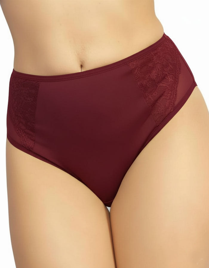 Памучна бикина с висока талия, Maria, бордо, 221