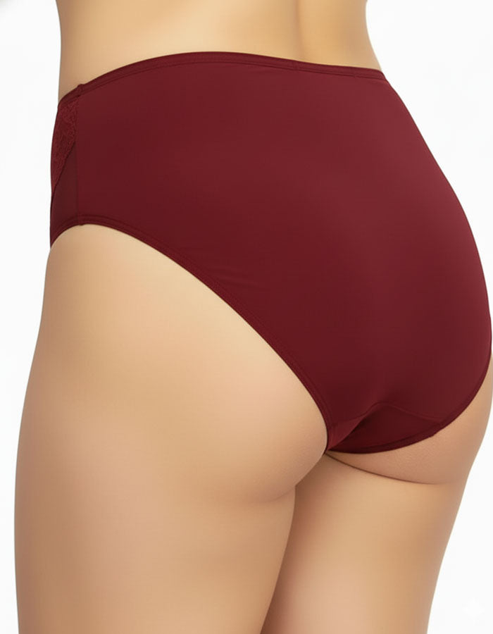 Памучна бикина с висока талия, Maria, бордо, 221