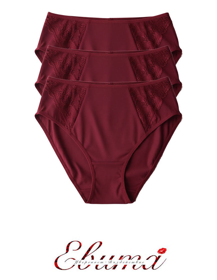 Памук и дантела отстрани, гладка задна част, висока талия,
загладени шевове отпред,
отлично покритие отзад, подсилено дъно, мек еластичен двойно прегънат ластик
-&nbsp; Памук и дантела отстрани
-&nbsp; гладка задна част
-&nbsp;&nbsp;висока талия
-&nbsp; загладени шевове отпред върху тюла
-&nbsp; отлично покритие отзад
-&nbsp;подсилено дъно
-&nbsp;&nbsp;мек еластичен двойно прегънат ластик