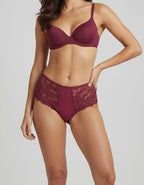 Луксозна бикина от микрофибър и дантела, Jisela Luxe, бордо, 223