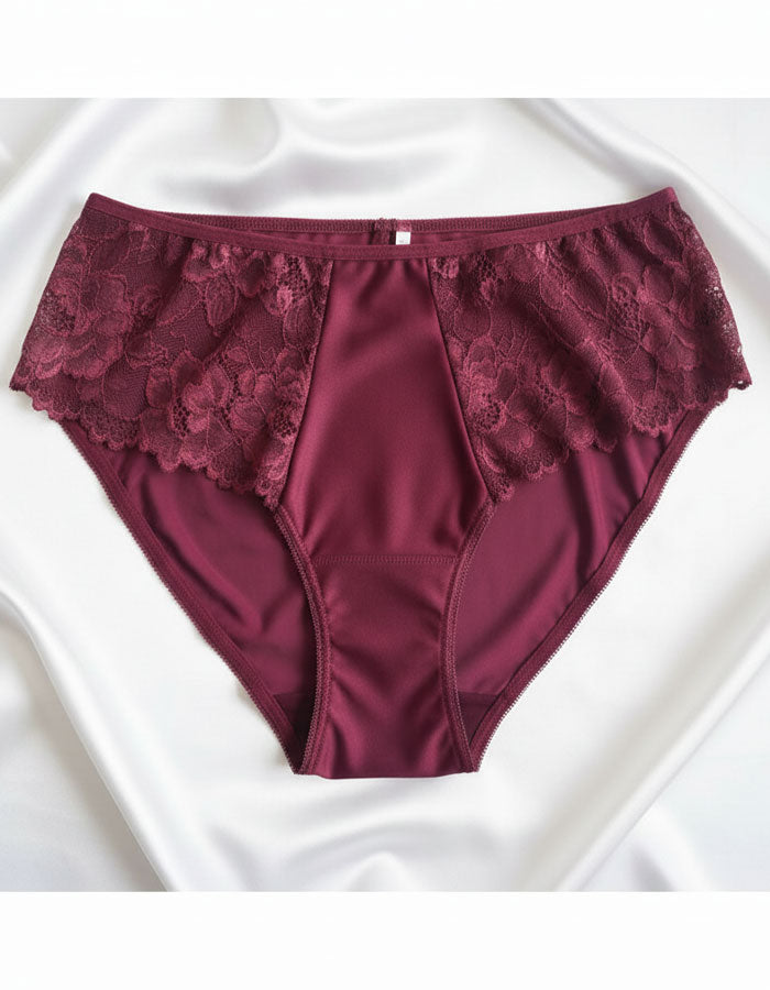 Луксозна бикина от микрофибър и дантела, Jisela Luxe, бордо, 223