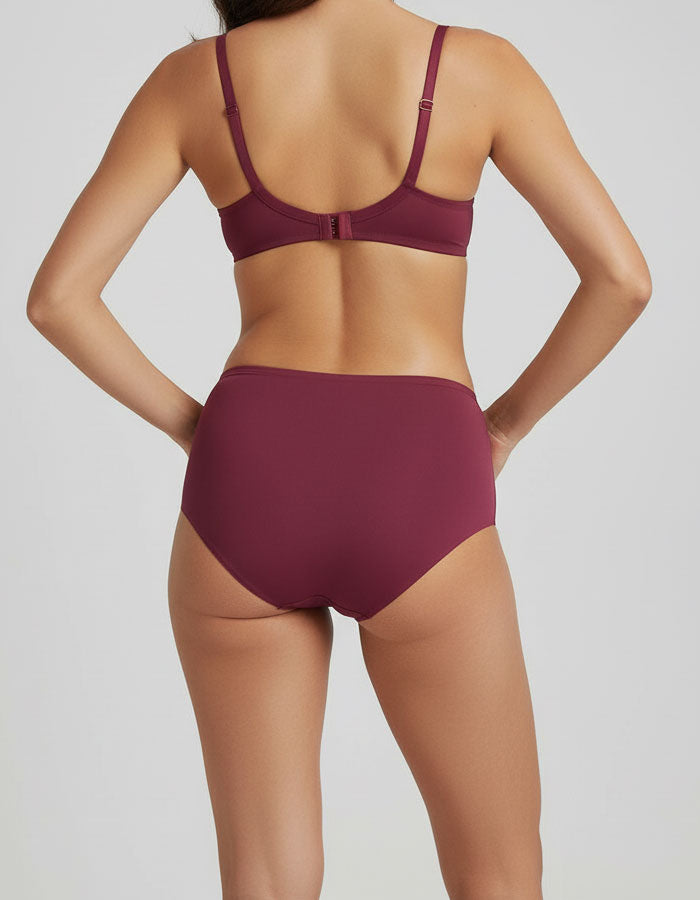 Луксозна бикина от микрофибър и дантела, Jisela Luxe, бордо, 223