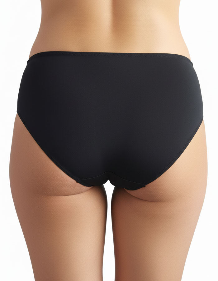 Луксозна бикина от микрофибър и бродерия, Jisela Luxe, черен, 223