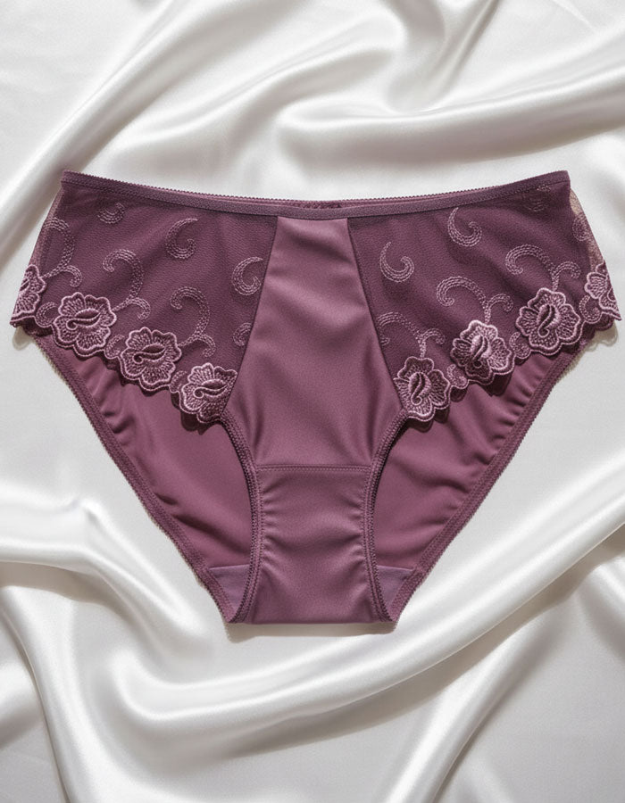 Луксозна бикина от микрофибър и дантела, Jisela Luxe, патладжан, 223