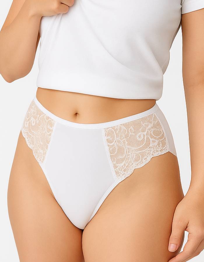 Памучна бикина с висока талия, Jisela, бял, 223