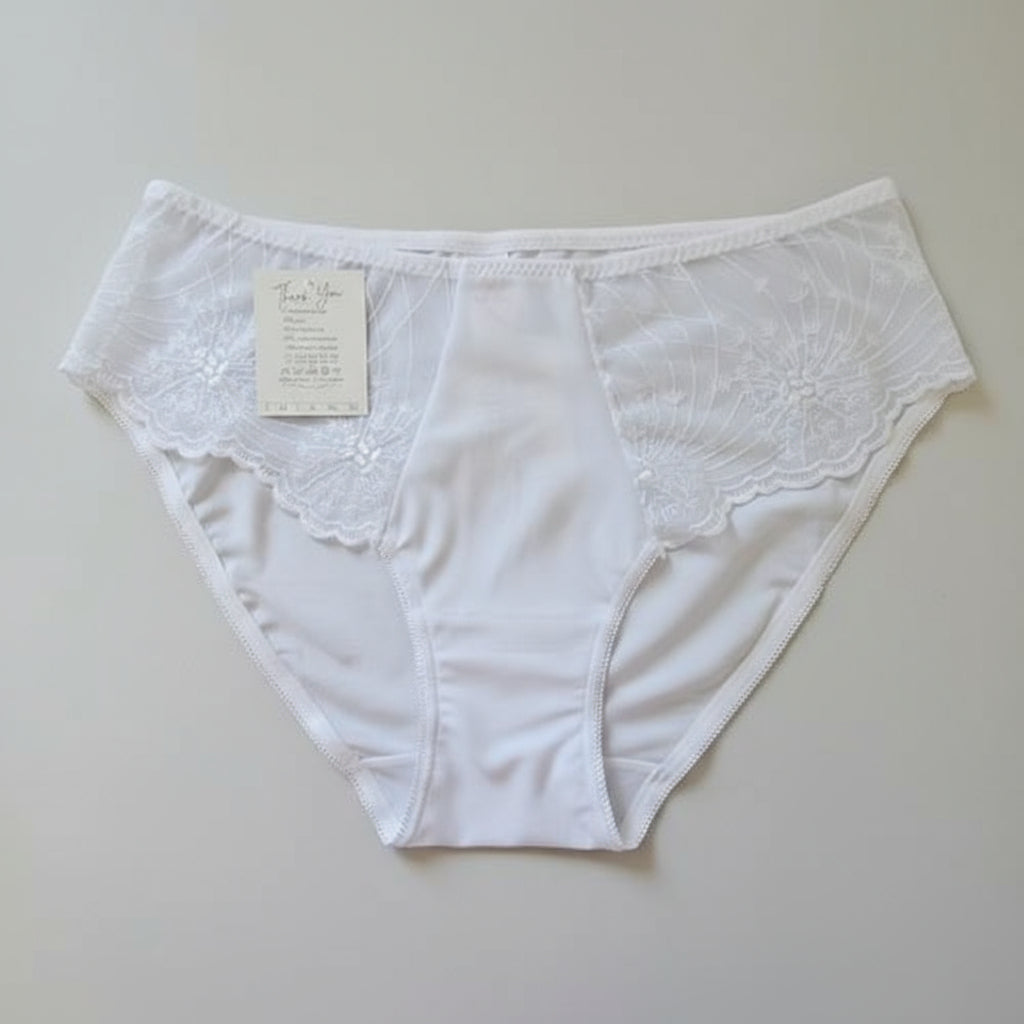 Луксозна бикина от микрофибър и дантела, Jisela Luxe, бял, 223