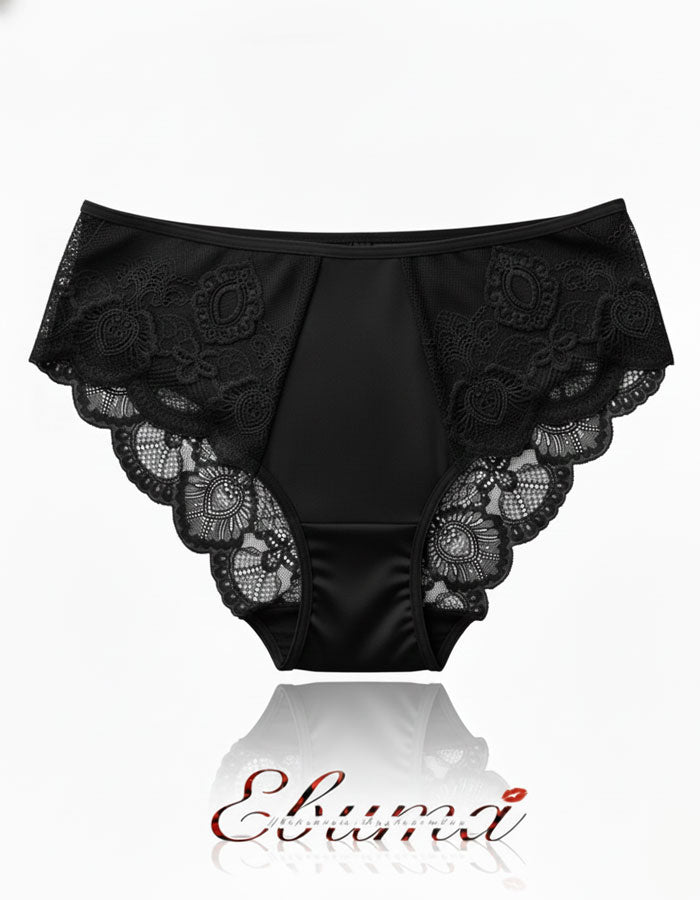 Бикини с една от доказано удобните кройки.&nbsp;
Комбинацията на материи прави модела луксозен, красив, удобен и функционален.
Разпределението на детайлите не е случайно, защото ние имаме за задача да търсим слабите места и да ги обгрижваме внимателно.
Удобното широко странично съединяване доставя отлична покривност отзад, което е важно при долното ни бельо.
Нищо не се впива , не се навива, не дразни и не създава дискомфорт.
Погрижили сме се на всичко да обърнем внимание.

- мека,еластична и флорална, дишащ