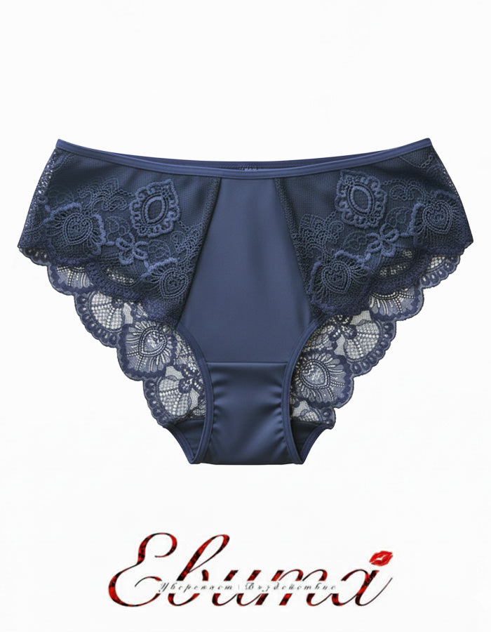 Бикини с една от доказано удобните кройки.&nbsp;
Комбинацията на материи прави модела луксозен, красив, удобен и функционален.
Разпределението на детайлите не е случайно, защото ние имаме за задача да търсим слабите места и да ги обгрижваме внимателно.
Удобното широко странично съединяване доставя отлична покривност отзад, което е важно при долното ни бельо.
Нищо не се впива , не се навива, не дразни и не създава дискомфорт.
Погрижили сме се на всичко да обърнем внимание.

- мека,еластична и флорална, дишащ