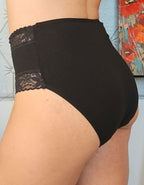 Памучна бикина с висока талия, Velvet cotton, черен, 227