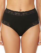 3 броя памучни бикини с висока талия, Velvet cotton, черен, 227