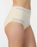 3 броя памучни бикини с висока талия, Velvet cotton, екрю ,227