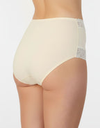 3 броя памучни бикини с висока талия, Velvet cotton, екрю ,227