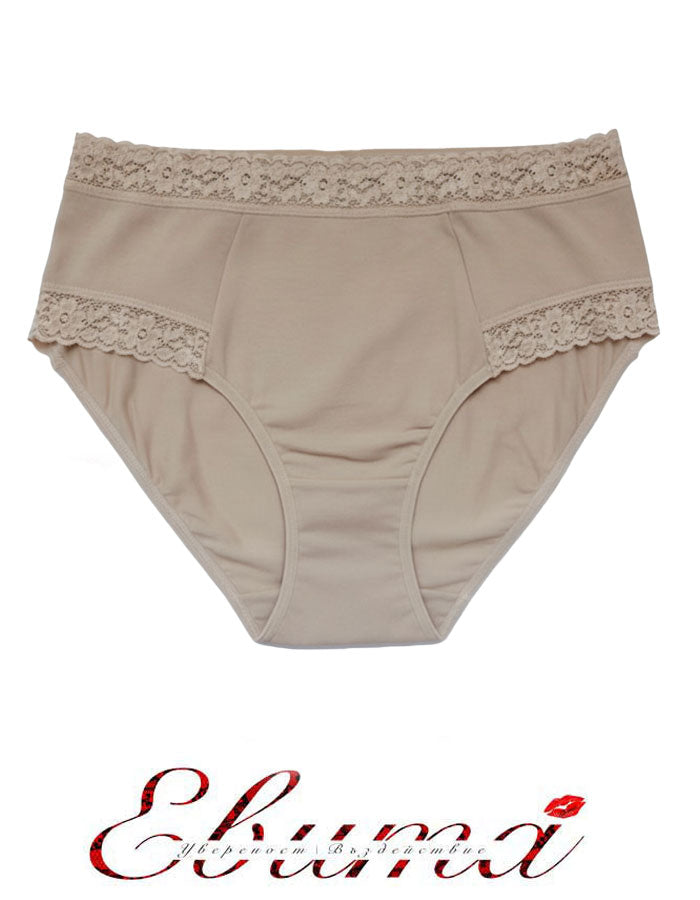 Бикината, която задължително трябва да имате за своето забързано ежедневие.
С удобна висока талия.
Семпла, елегантна и комфортна визия.
Дизайнът на дантелата може да се различава от този на снимката.

-&nbsp; памук и дантела отстрани
-&nbsp; гладка задна част
-&nbsp;&nbsp;висока талия
-&nbsp; загладени шевове отпред върху тюла
-&nbsp; отлично покритие отзад
-&nbsp; подсилено дъно
-&nbsp;&nbsp;мек еластичен двойно прегънат ластик

Отлично качество
Българско производство
Състав: 90% памук и 10% еластан.
Данте