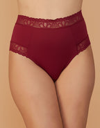 Памучна бикина с висока талия, Velvet cotton, бордо, 227