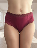 Памучна бикина с висока талия, Velvet cotton, бордо, 227