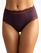 Памучна бикина с висока талия, Velvet cotton, патладжан, 227