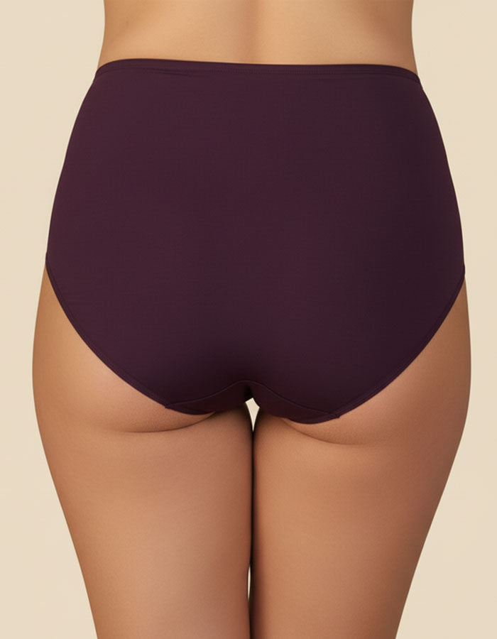 Памучна бикина с висока талия, Velvet cotton, патладжан, 227