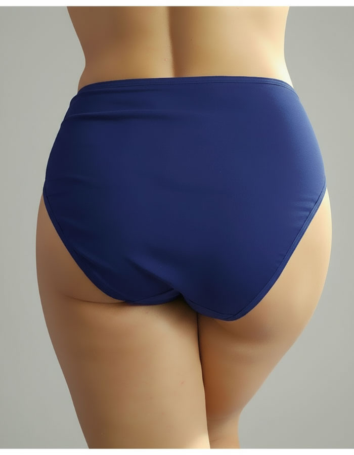 Памучна бикина с висока талия, Velvet cotton, тъмно синьо, 227