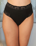 Памучна бикина с висока талия, Velvet cotton, черен, 227