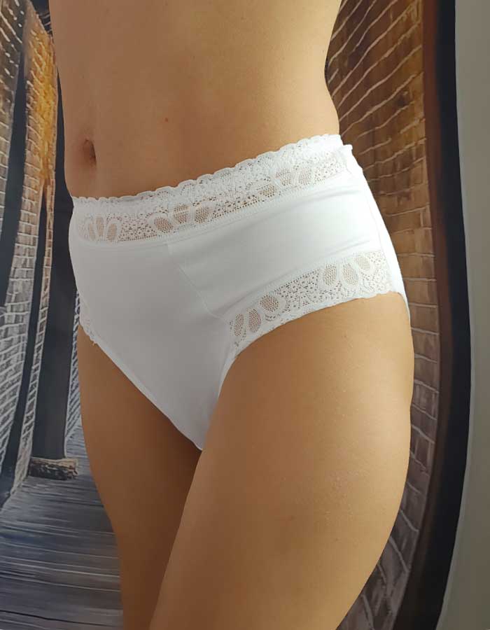 Памучна бикина с висока талия, Velvet cotton, бял, 227