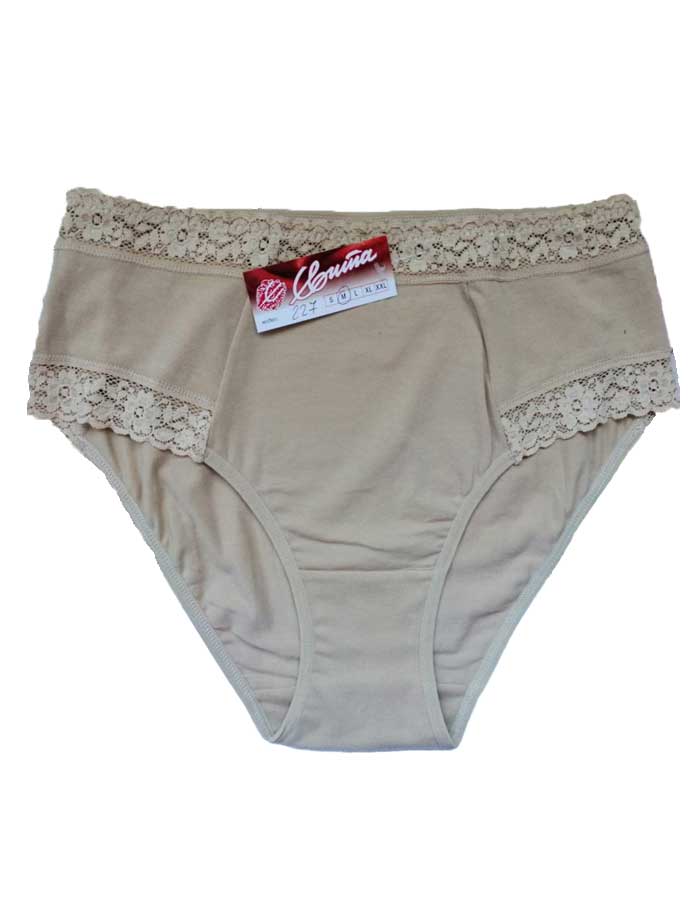 Памучна бикина с висока талия, Velvet cotton, бежово, 227