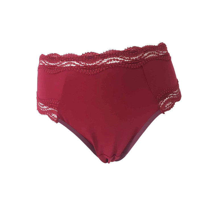 Памучна бикина с висока талия, Velvet cotton, бордо, 227