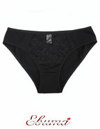 Ежедневна памучна бикина с дантела на предната част.
Удобна, практична и задължителна в гардерона ни. Гладка задна част
Меко и еластичен двойно прегънат ластик на крачолите и талията
Допълнително подсилено памучно хигиенно парче
Скрити шевове

Дизайнът на дантелата може да е различен от този на снимката, но рядко.
Отлично качество
Българско производство
Състав: 90% памук и 10% еластан
Състав на дантела: 88% полиамид и 12% еластан