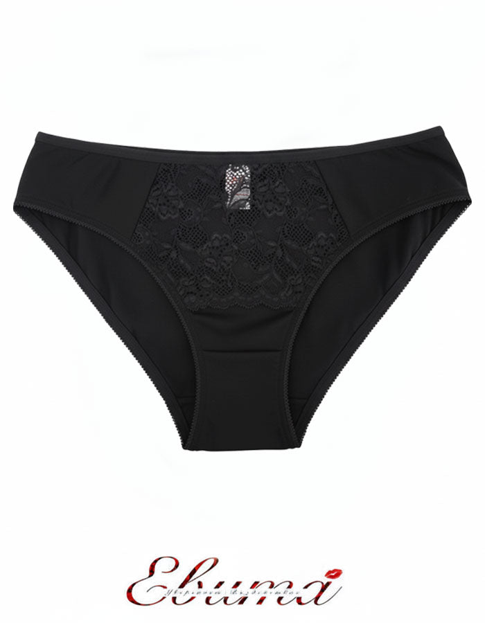 Ежедневна памучна бикина с дантела на предната част.
Удобна, практична и задължителна в гардерона ни. Гладка задна част
Меко и еластичен двойно прегънат ластик на крачолите и талията
Допълнително подсилено памучно хигиенно парче
Скрити шевове

Дизайнът на дантелата може да е различен от този на снимката, но рядко.
Отлично качество
Българско производство
Състав: 90% памук и 10% еластан
Състав на дантела: 88% полиамид и 12% еластан