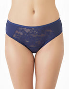 Сет 3 броя бикини от микрофибър и дантела, тъмно син, 229