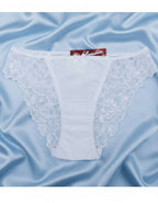 Луксозна бикина от дантела и микрофибър, бяла , 230