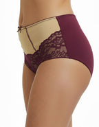 Луксозна бикина от микрофибър и дантела, бордо , 289