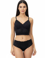 Комплект от дантелен бралет и бикина, черен, 504/253