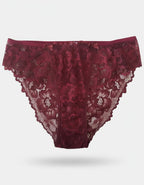 Дантелена бикина с голям памучен детайл отпред, Prima, бордо, 253