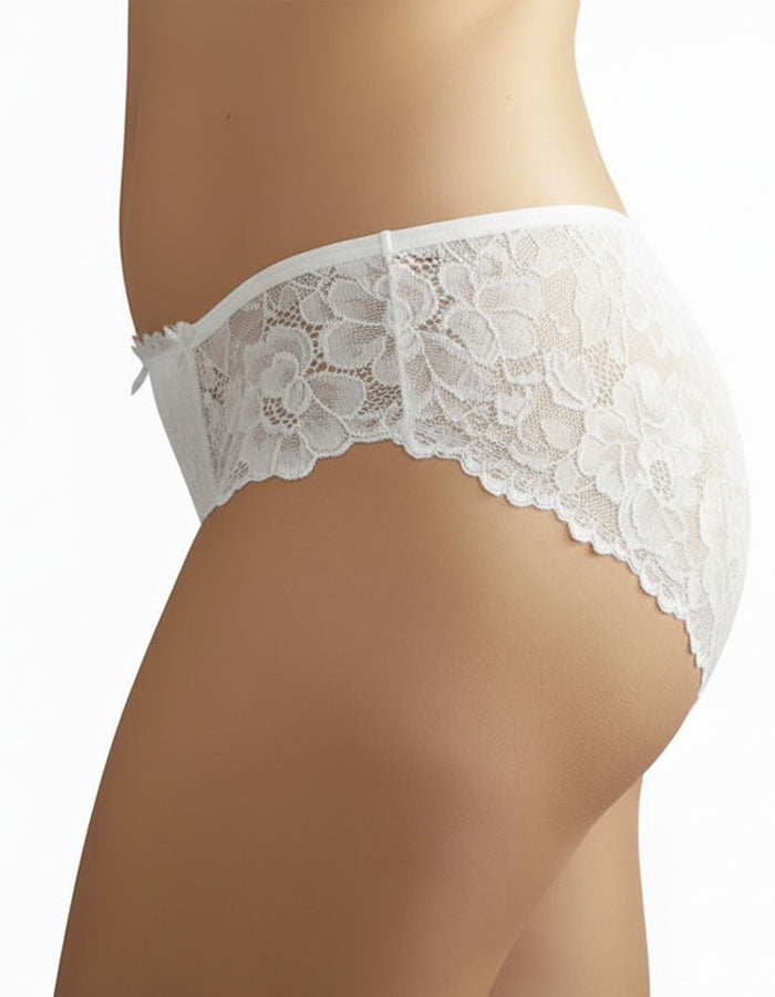 Комплект от дантелен бралет и бикина, бял , 504/253