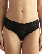 Дантелена бикина с голям памучен детайл отпред, Prima, черен, 253