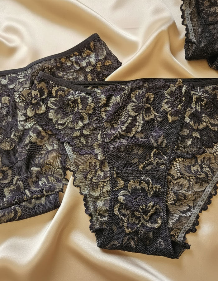 Дантелена бикина с голям памучен детайл отпред, Prima, двуцветна, 253