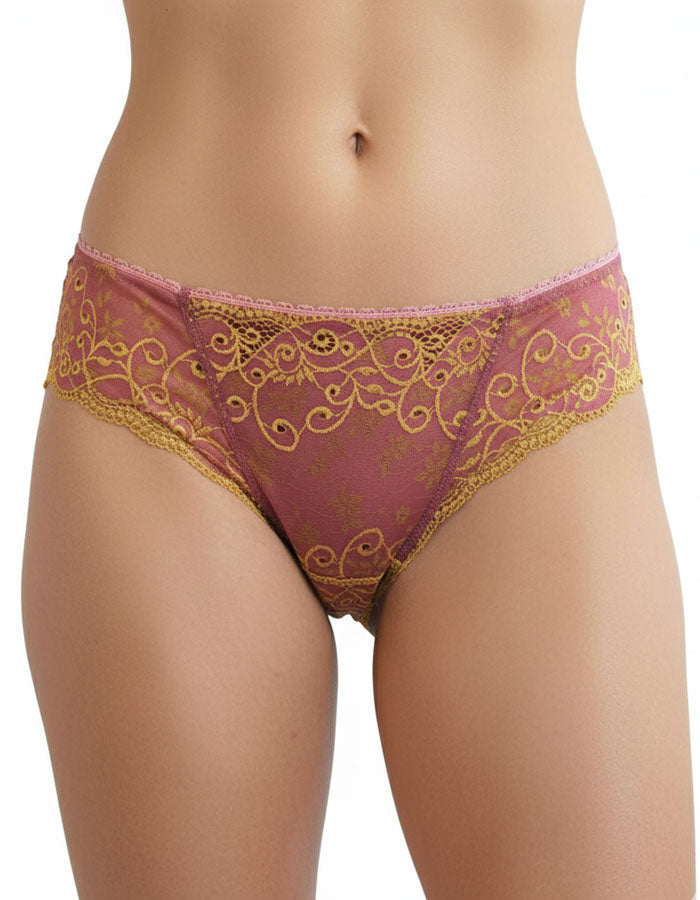 Дантелена бикина с голям памучен детайл отпред, Prima, двуцветна , 253