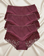 3 броя луксозни бикини с висока талия от микрофибър и дантела, 264