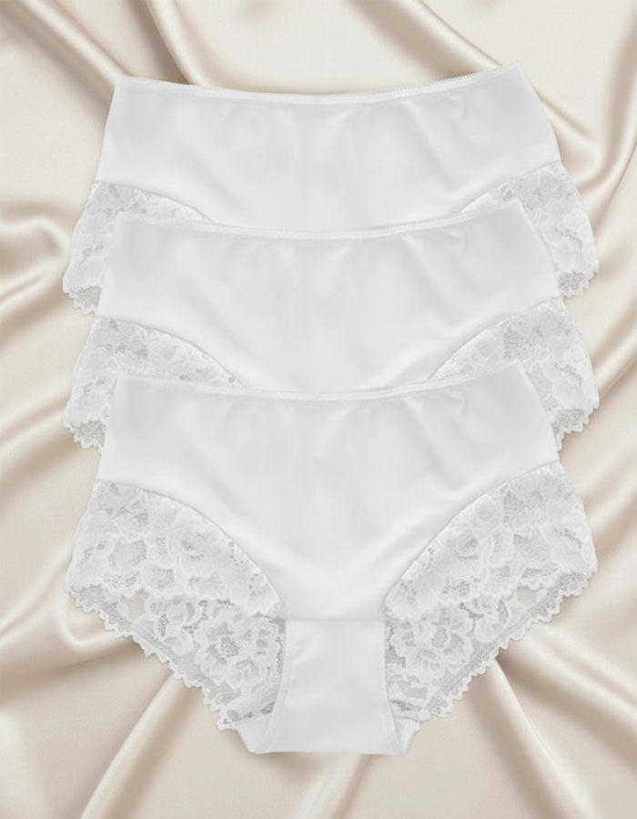 3 броя  луксозни бикини с висока талия от микрофибър и дантела, 264