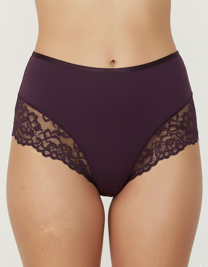 3 броя микс луксозни бикини с висока талия от микрофибър и дантела, 264