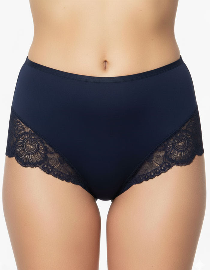 Луксозна бикина/боксер с висока талия, тъмно син, 264